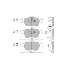Pastillas de freno delanteras GT2i Club para TOYOTA Avensis I (_T22_) 2.0 (AZT220_) 150cv 1997-09-01-2003-02-01