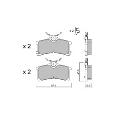 Pastilhas de travão traseiras GT2i Club para TOYOTA Avensis I Liftback (_T22_) 2.0 VVTi (AZT250_) 155hp 1997-09-01-2003-02-01