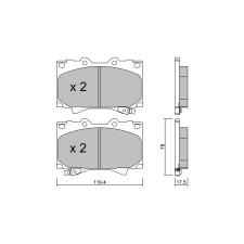Pastillas de freno delanteras GT2i Club para LEXUS LX II (UZJ100) 470 (UZJ100_) 275cv 1998-05-01-2008-03-01