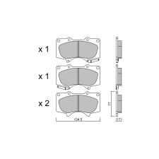 Pastilhas de travão dianteiras GT2i Club para TOYOTA FJ Cruiser (GSJ1_) 4.0 V6 VVT-i (GRJ150_, GRJ125_) 282hp 2005-06-01-
