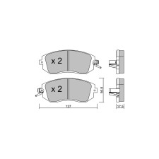 Pastillas de freno delanteras GT2i Club para SUBARU BRZ I 2.5 GT AWD (BM9) 286cv 2012-06-01-