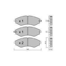 Pastilhas de travão dianteiras GT2i Club para DAEWOO Rezzo (U100) / Tacuma 2.0 131hp 2000-01-01-