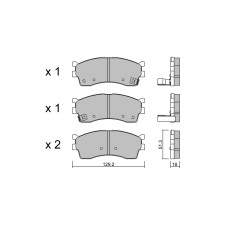 Pastillas de freno delanteras GT2i Club para KIA Shuma I (FB) / Sephia 2.0 CVVT 139cv 1996-09-01-2001-12-01