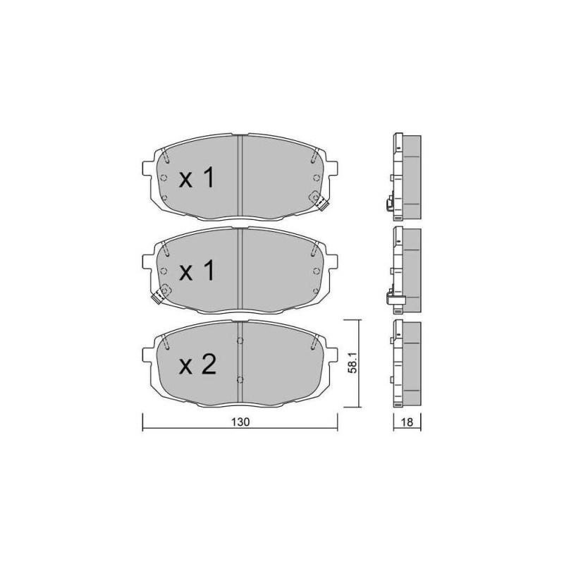 Pastilhas de travão dianteiras GT2i Club para HYUNDAI Creta I 2.0 4WD 150hp 2016-01-01-2021-01-01-01Array