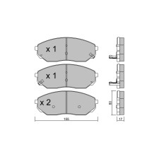 Pastilhas de travão dianteiras GT2i Club para KIA Sorento I (JC) 3.8 4WD 267bhp 2002-08-01-