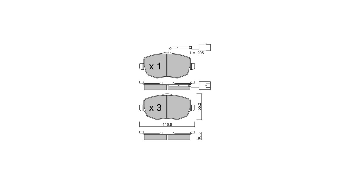 Pastilhas de travão dianteiras GT2i Club para LANCIA Ypsilon I (843_) 3.0 V6 (841AXC1101) 215hp 2003-10-01-2011-12-01
