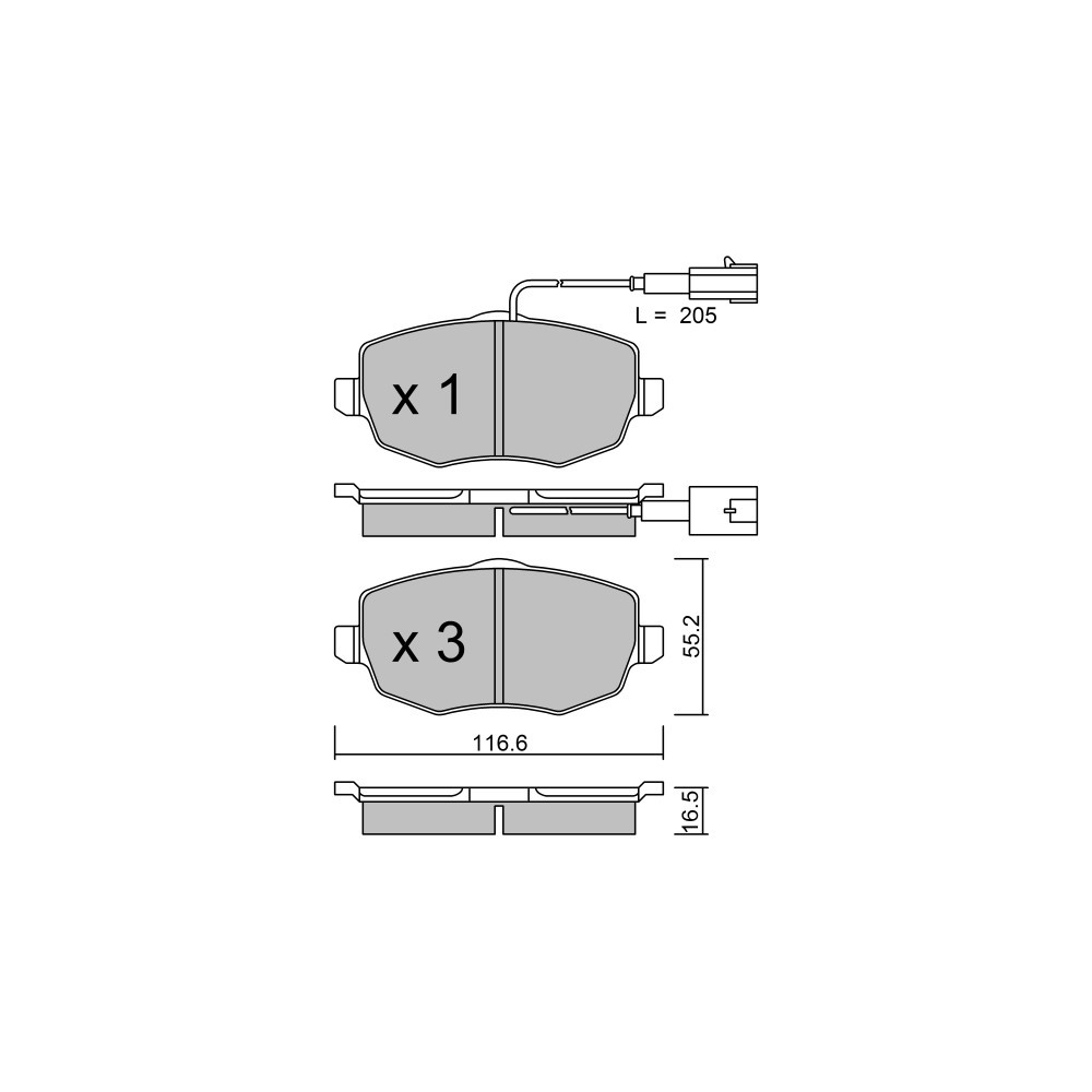 Pastilhas de travão dianteiras GT2i Club para LANCIA Ypsilon I (843_) 3.0 V6 (841AXC1101) 215hp 2003-10-01-2011-12-01Array