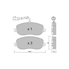 Pastilhas de travão dianteiras GT2i Club para FIAT Croma II (194_) 2.0 HDi 109hp 2005-06-01-2011-12-01