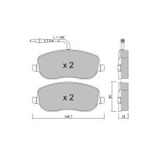 Pastillas de freno delanteras GT2i Club para PEUGEOT 807 (E) 2.0 HDi 164cv 2002-06-01-