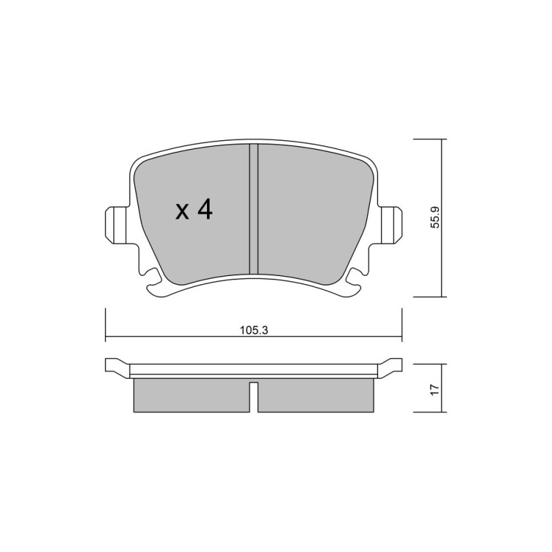 Pastilhas de travão traseiras GT2i Club para VOLKSWAGEN Golf V 3.2i V6 R32 R32 2003-09 - Pinças de travão TrwArray