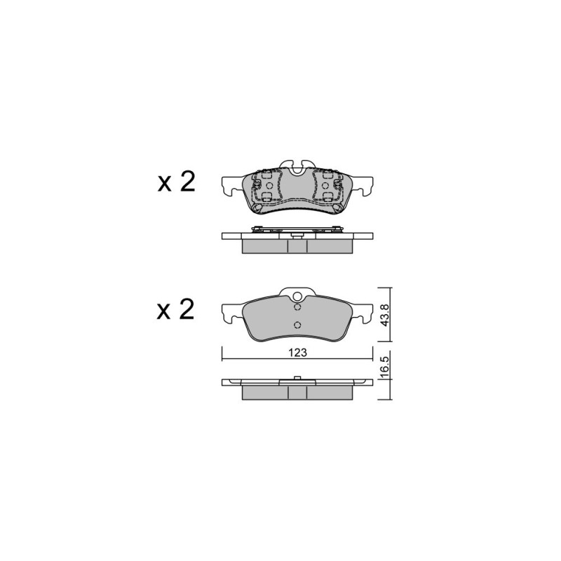 Pastilhas de travão traseiras GT2i Club para MINI Mini (R50-R52-R53) 1.4D, 1.6i 16V, 1.6i 16V T 01-07 - Pinças de travão AteArray