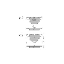 Pastillas de freno traseras GT2i Club para BMW Serie 3 (E46) M3 3.2i V6 1998-05 - Pinzas de freno Ate 
