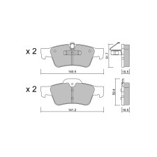 Pastillas de freno traseras GT2i Club para MERCEDES BENZ Classe GL (X164) GL 500 4-matic (164.886) 388cv 2006-09-01-2012-12-01