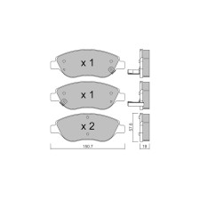 Pastillas de freno delanteras GT2i Club para FIAT Tipo II Sedan (356_) / Egea S 55 AMG (220.073, 220.173) 361cv 2015-10-01-