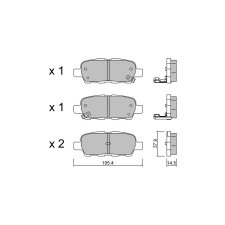 Pastilhas de travão traseiras GT2i Club para INFINITI Q50 50 Hybrid AWD 365hp 2013-04-01-01-