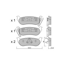 Pastillas de freno traseras GT2i Club para JEEP Cherokee III (KJ)/ Liberty 3.7 4x4 214cv 2001-03-01-2008-01-01