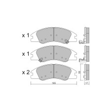 Pastillas de freno delanteras GT2i Club para KIA Cerato I Sedan (FB)/ Spectra 2.5 V6 150cv 2000-06-01-2009-12-01