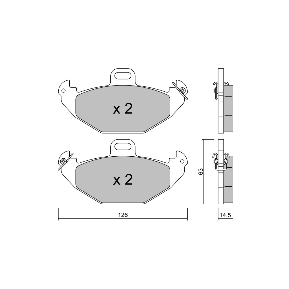 Pastillas de freno traseras GT2i Club para RENAULT Laguna I (B56_, 556_) 3.0 24V (K56V) 191cv 1993-11-01-2002-08-01Array