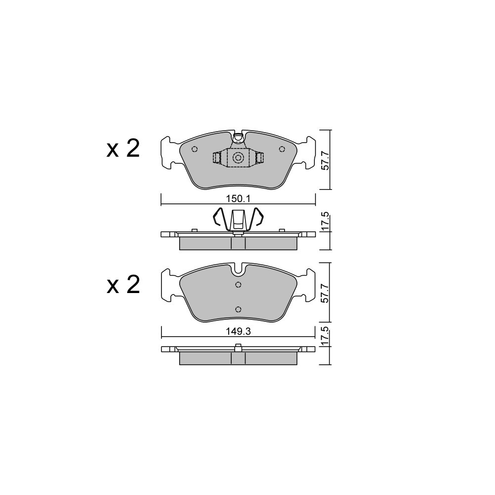 Pastilhas de travão dianteiras GT2i Club para BMW Série 3 (E90-E91-E92-E93) 316i, 318i, 320d, 320i 05-11 - Pinças de travão AteArray