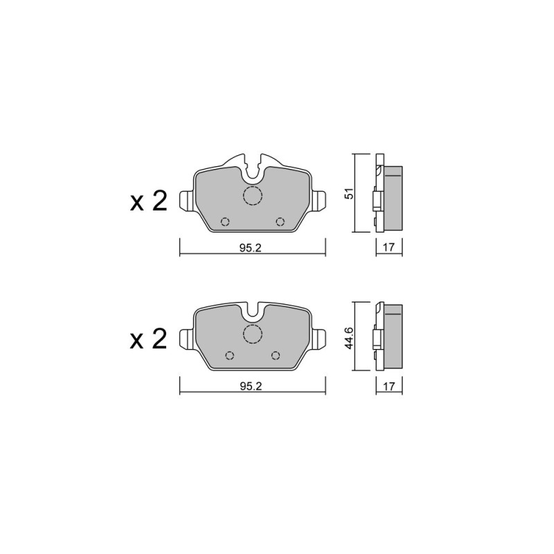 Pastilhas de travão traseiras GT2i Club para BMW Série 1 (E81-E82-E87-E88) 116i, 116d, 118i, 118d 2004-13 - Pinças de travão TrwArray