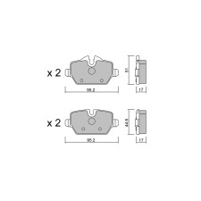 Pastilhas de travão traseiras GT2i Club para BMW Série 1 (E81-E82-E87-E88) 116i, 116d, 118i, 118d 2004-13 - Pinças de travão Trw