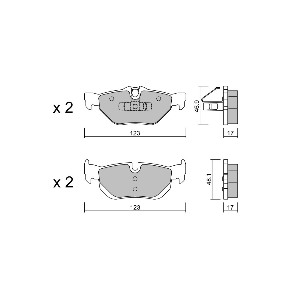 Pastillas de freno traseras GT2i Club para BMW Serie 3 (E90-E91-E92-E93) 330i, 330d, 335i, 335d 2005-11 - Pinzas de freno Ate Array