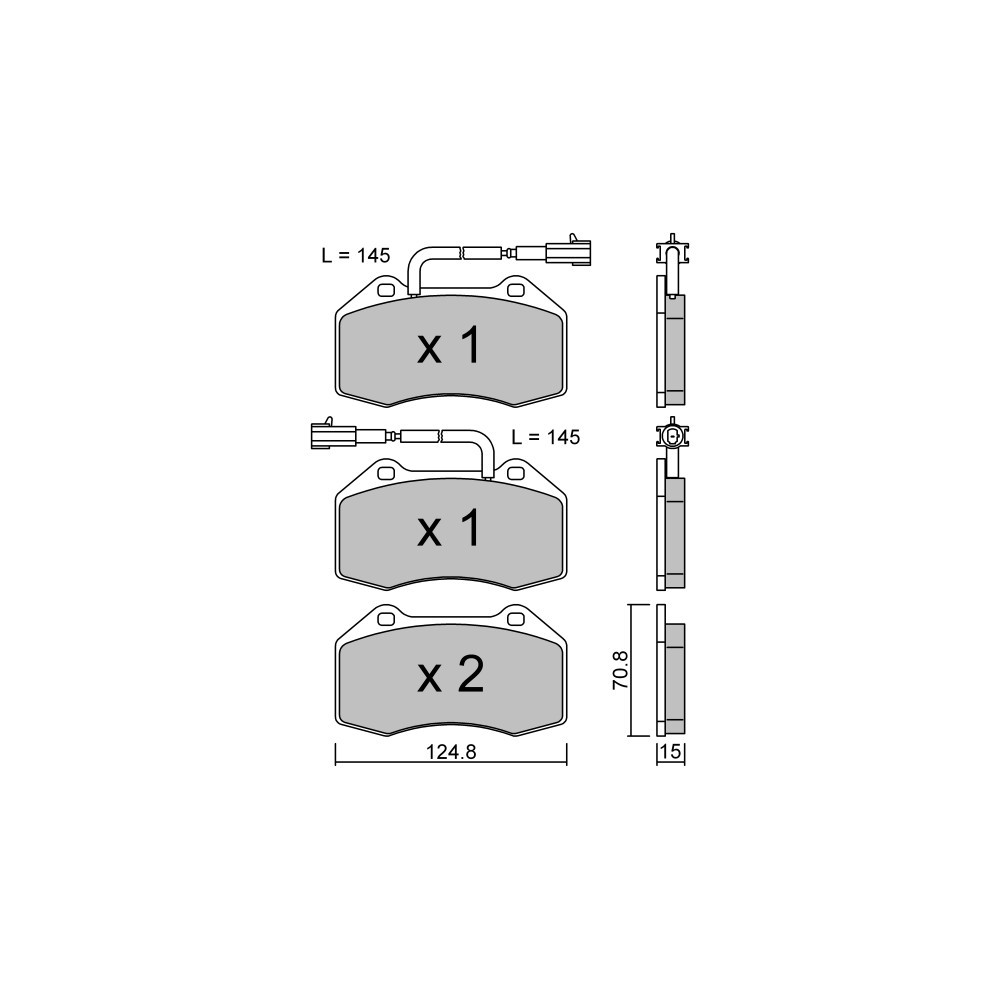 Pastilhas de travão dianteiras GT2i Club para ABARTH 500 / 500 C Abarth Travões Brembo (disco de 305 mm) 2008- Pinças de travão Array