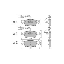 Pastilhas de travão traseiras GT2i Club para VOLKSWAGEN Touareg I (7LA, 7L6, 7L7) 3.7 quattro 281hp 2002-10-01-2010-05-01