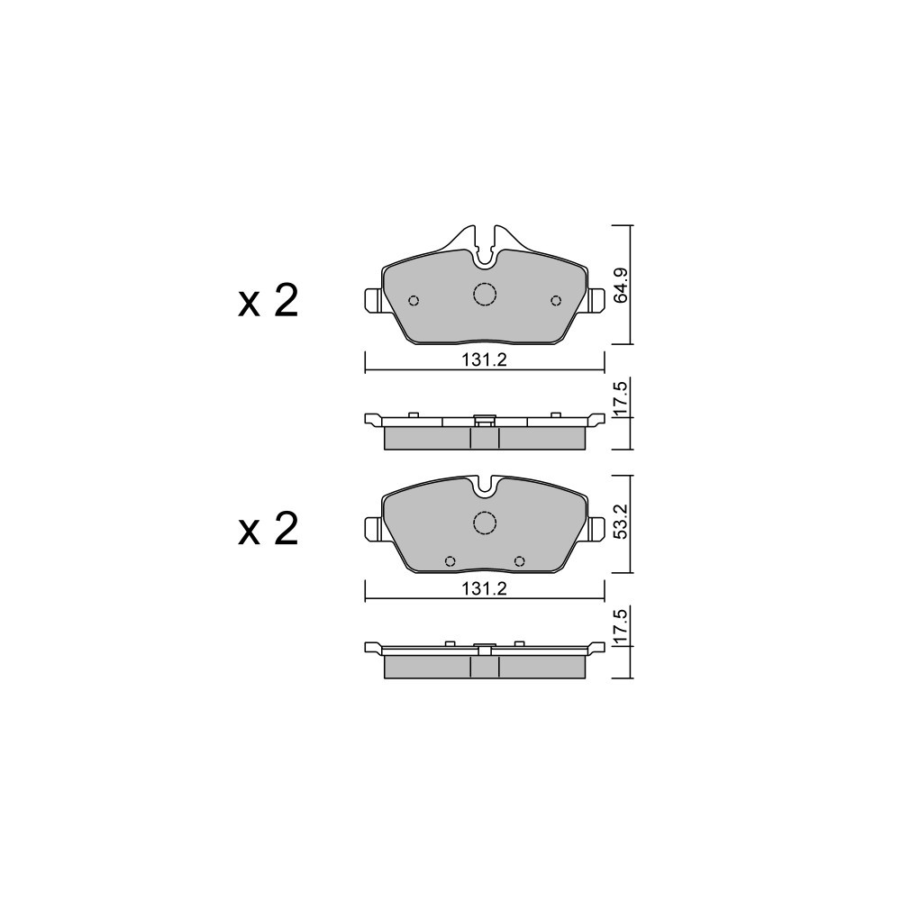 Pastilhas de travão dianteiras GT2i Club para MINI Mini (R56-R59) 1.4i 16V, 1.6i 16V, 1.6D, 2.0D/SD 07-15 - Pinças de travão TrwArray