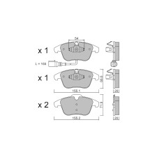 Pastilhas de travão dianteiras GT2i Club para AUDI Q3 I (8UB, 8UG) 2.0 TFSI quattro 221hp 2011-06-01-2019-12-01