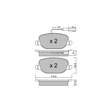 Pastillas de freno traseras GT2i Club para LANCIA Delta III (844_) 1.8 241cv 2008-08-01-2014-08-01
