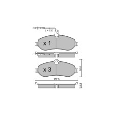 Pastillas de freno delanteras GT2i Club para PEUGEOT Expert Tepee (VF3X_) 2.0 HDi 165 164cv 2007-01-01-