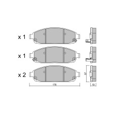 Pastilhas de travão dianteiras GT2i Club para JEEP Grand Cherokee III (WH, WK) 5.7 V8 4x4 366hp 2004-10-01-2011-10-01