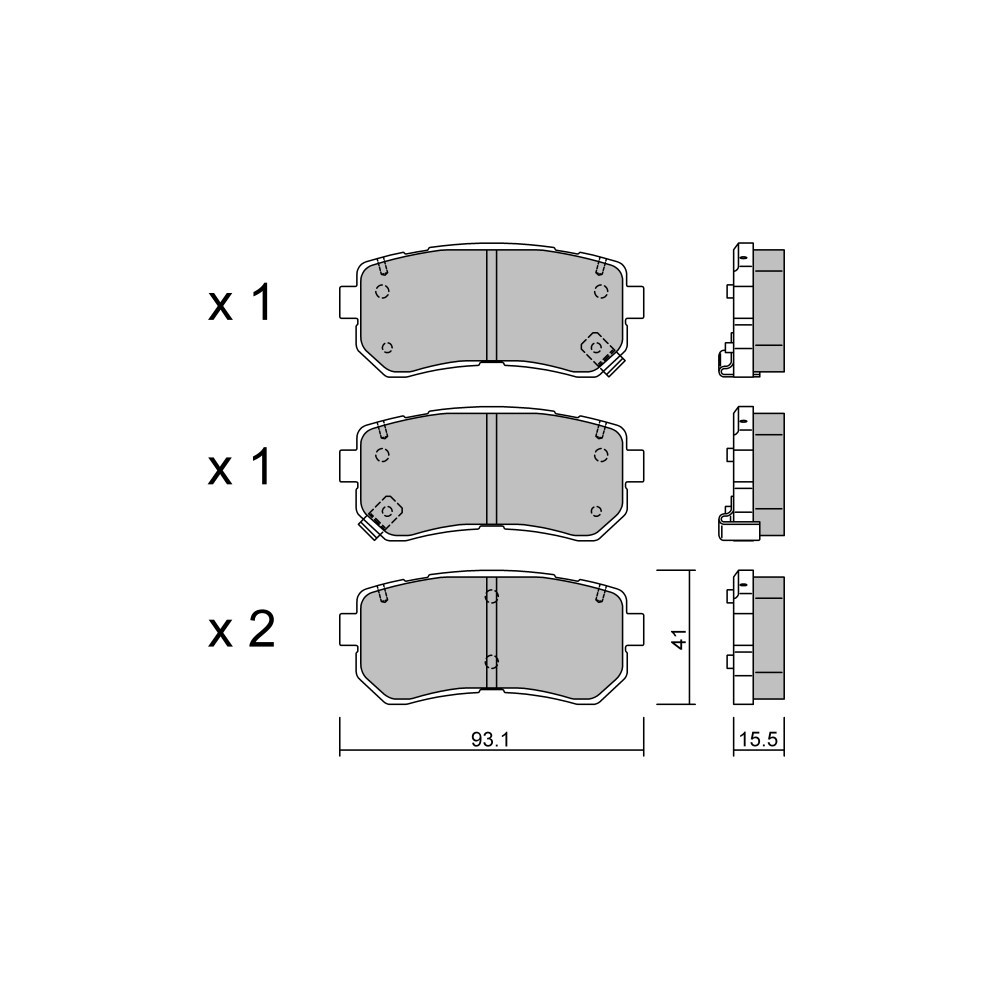 Pastilhas de travão traseiras GT2i Club para KIA Sportage III (SL) 2.0 GDI AWD 264hp 2010-06-01-2016-12-01Array