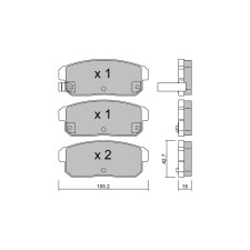 Pastillas de freno traseras GT2i Club para NISSAN Maxima IV / Maxima QX SW (A32) 3.0 QX 194cv 1997-10-01-2000-12-01