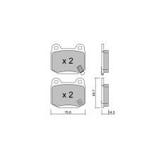 Pastilhas de travão traseiras GT2i Club para SUBARU Impreza (GE-GH-GR-GV) 2.5i 16V T 4wd WRX STi 08-14 - Pinças de travão Brembo