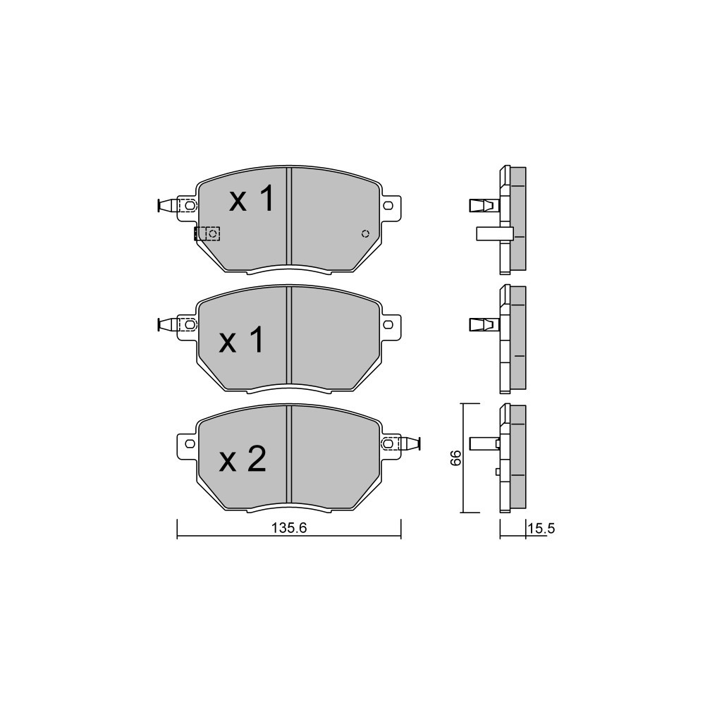 Pastilhas de travão dianteiras GT2i Club para INFINITI FX 45 4WD 316hp 2003-01-01-Array
