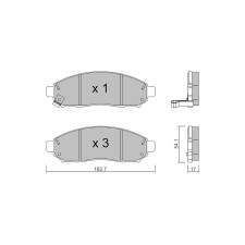 Pastilhas de travão dianteiras GT2i Club para NISSAN Pathfinder III (R51) 4.0 4WD 270hp 2005-01-01-01-