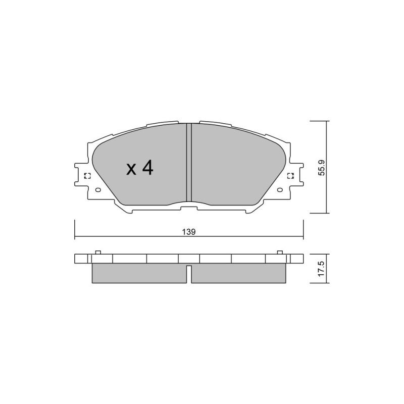 Pastilhas de travão dianteiras GT2i Club para TOYOTA Rav 4 III (_A3_)/ Rav 4/ Vanguard 3.5 4WD 274hp 2005-11-01-2014-08-01Array