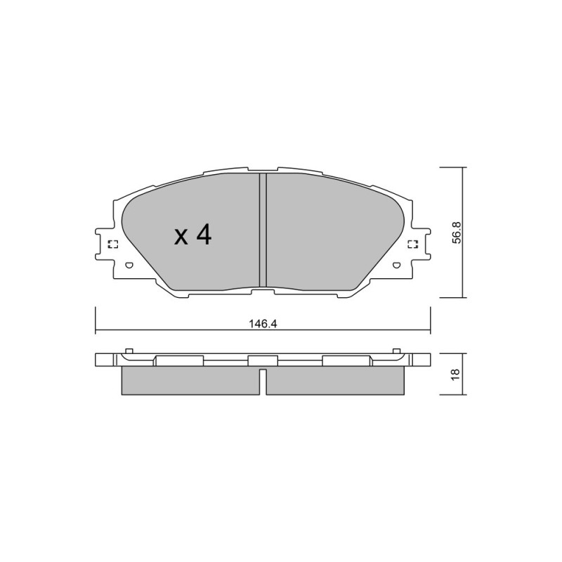 Pastilhas de travão dianteiras GT2i Club para TOYOTA Auris Touring Sports SW (_E18_) 3.5 (GSV40_) 278hp 2013-07-01-2018-12-01Array