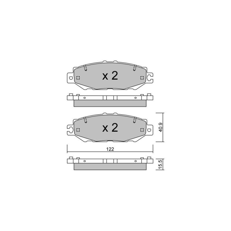 Pastilhas de travão traseiras GT2i Club para LEXUS LS II (_F2_) 350 (GSE31_) 310hp 1994-12-01-2000-12-01Array
