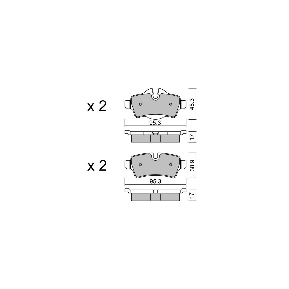 Pastillas de freno traseras GT2i Club para MINI Mini (R56-R59) 1.4i 16V, 1.6i 16V, 1.6D, 2.0D/ SD 07-15 - Pinzas de freno Trw Array