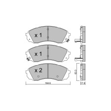 Pastilhas de travão dianteiras GT2i Club para HYUNDAI H-1/Starex MPV/Space wagon (A1)/Satellite/H200 3.5 hpvt 277hp 1997-06-01-