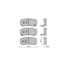 Pastilhas de travão traseiras GT2i Club para KIA Carnival III (VQ)/ Grand Carnival/ Sedona 3.3 GDI 281bhp 2005-09-01-