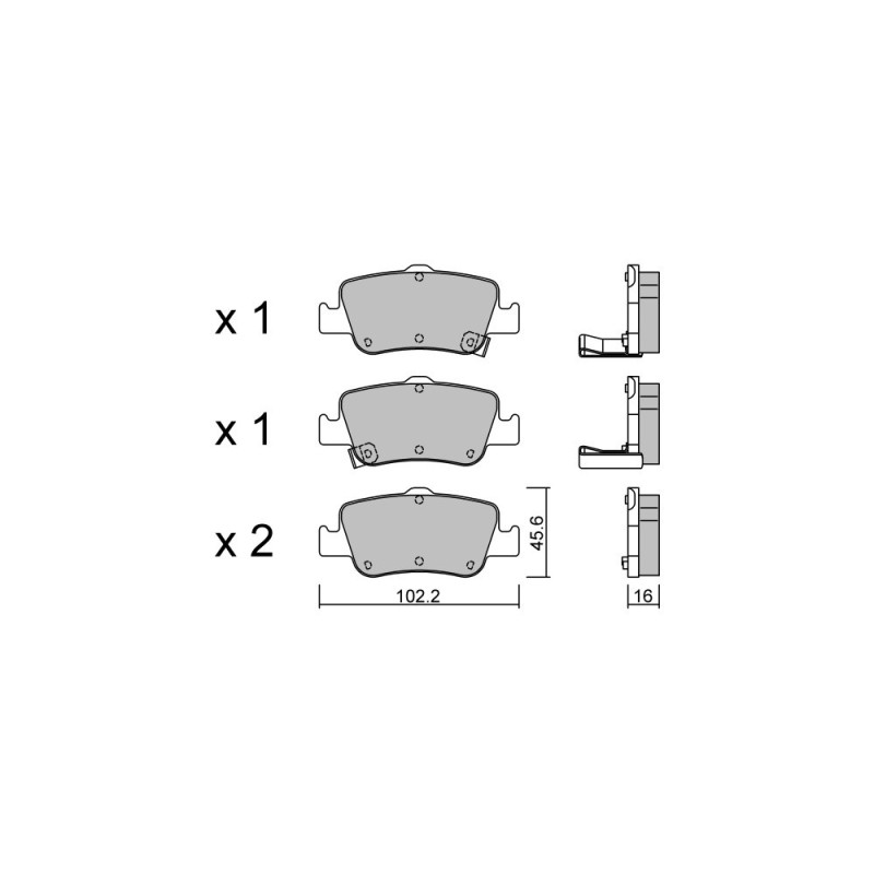 Pastilhas de travão traseiras GT2i Club para TOYOTA Corolla VIII Sedan (_E15_, _E14_) 300h (AWL10_) 181hp 2006-10-01-Array