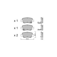 Pastilhas de travão traseiras GT2i Club para TOYOTA Corolla VIII Sedan (_E15_, _E14_) 300h (AWL10_) 181hp 2006-10-01-