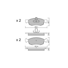 Pastilhas de travão dianteiras GT2i Club para DACIA Logan I MCV (KS_) 2.5 V6 (L702, L703, L704, L707) 177 cv 2007-02-01-