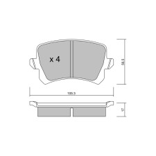 Pastilhas de travão traseiras GT2i Club para VOLKSWAGEN Passat (36) 1.4i TSI, 1.8 TSI, 2.0i TSI 2011-14 - Pinças de travão Trw