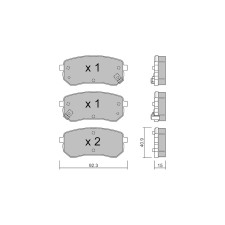 Pastillas de freno traseras GT2i Club para KIA Picanto I (SA) / Morning 1.6 HDi 93cv 2004-04-01-2011-09-01