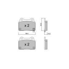 Pastillas de freno traseras GT2i Club para MITSUBISHI Lancer/Carisma 2.0i 16V Turbo 4wd EVo X 08-13 - Pinzas de freno Brembo